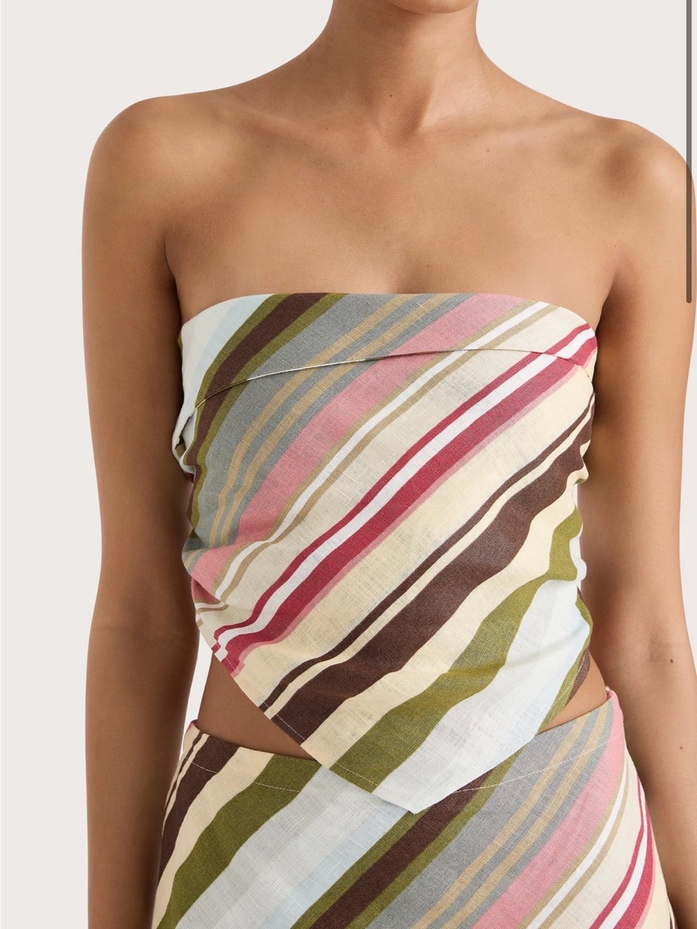 Faithful The Brand Antibes Strapless Top in Meleu Stripe Multi | size XL | NWT